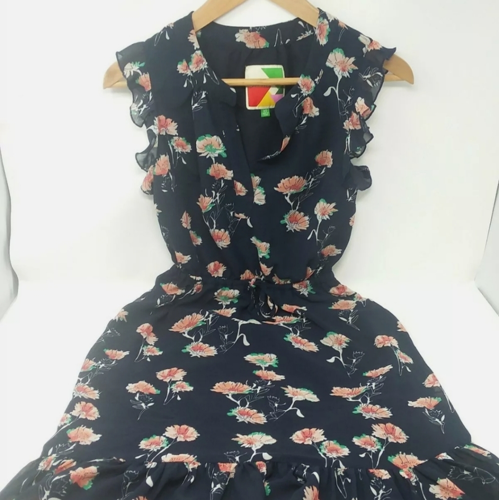 Women's Modcloth Fervour Navy Floral Dress Size XS